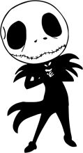 A Silhouette of Jack Skellington, the Iconic Character from the Movie 'The Nightmare Before Christmas'