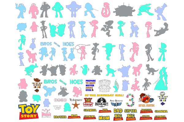 Toy Story Silhouettes and Quotes