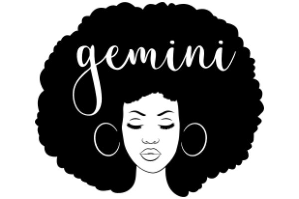 Stylized Portrait of a Woman with the Word 'Gemini' Above Her Head