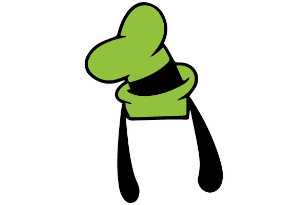 A Playful Twist: A Green Hat with a Black Band and Two Black Ears