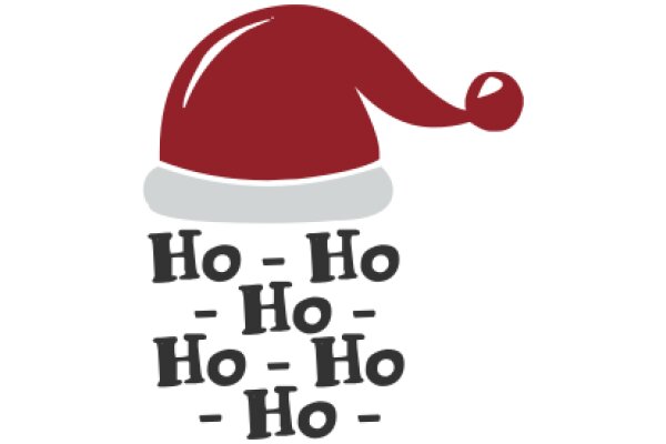 A Festive Holiday Greeting: A Red Santa Hat with the Words 'Ho - Ho - Ho - Ho - Ho - Ho' in Black Text