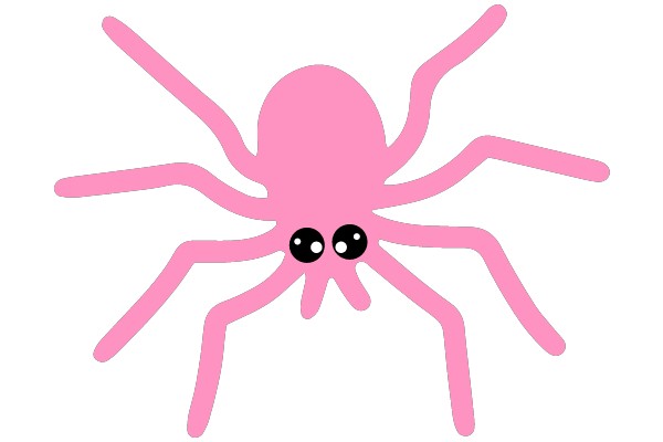 Pink Cartoon Octopus with Two Eyes