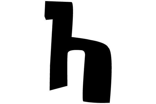 Black 'h' on White Background