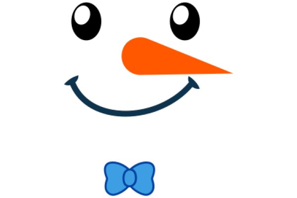 A Friendly Smile: An AI Character with a Blue Bow and an Orange Nose