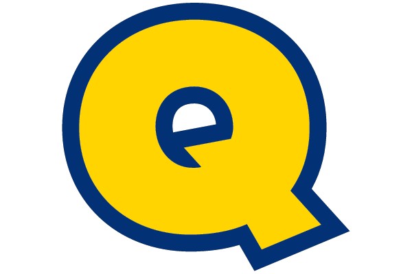 Bold Yellow and Blue Letter Q