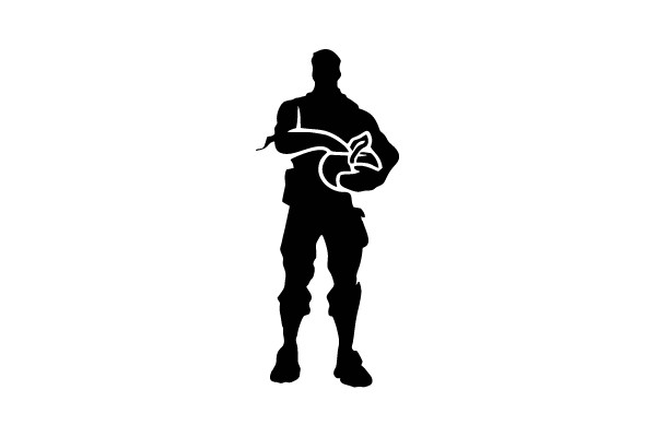 Banana Throwing Soldier Silhouette