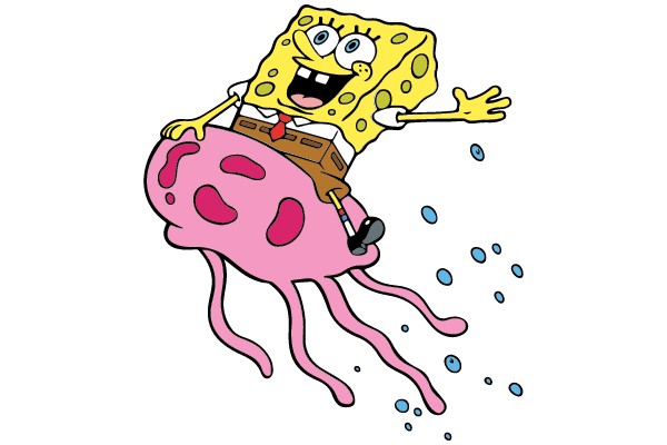 SpongeBob SquarePants Riding a Jellyfish