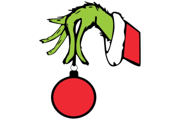 A Festive Holiday Decoration: A Green Alien with a Red Gift Tag