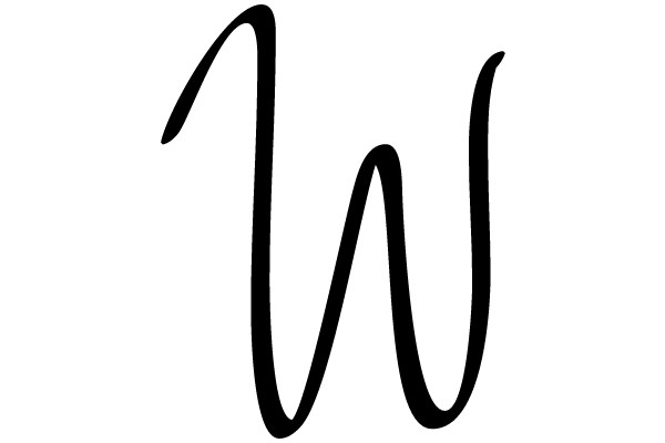 Black Cursive Letter W