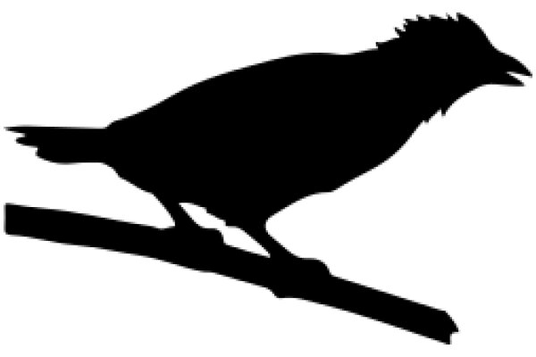 Silhouette of a Bird Perched on a Branch