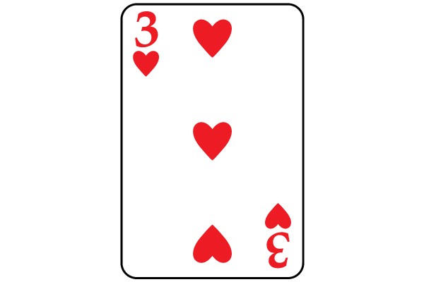 Playing Card: Three of Hearts