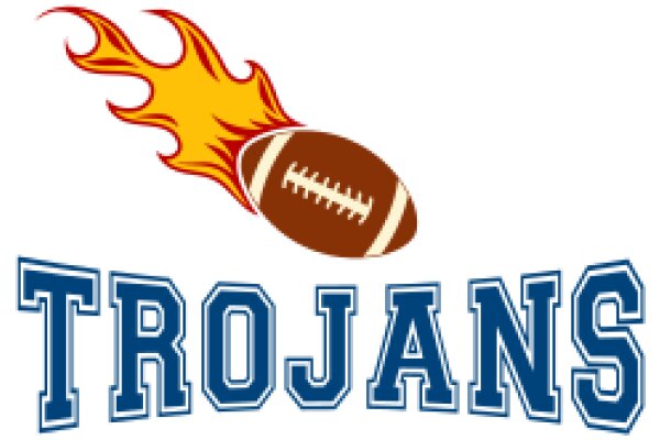 Trojans Football Team Logo with Flames