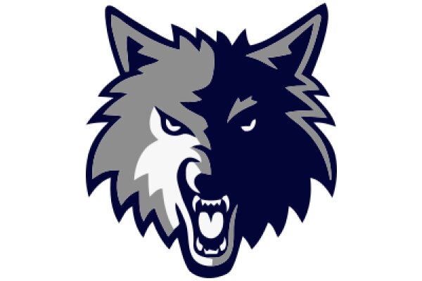 Stylized Wolf Logo with Gray and White Colors