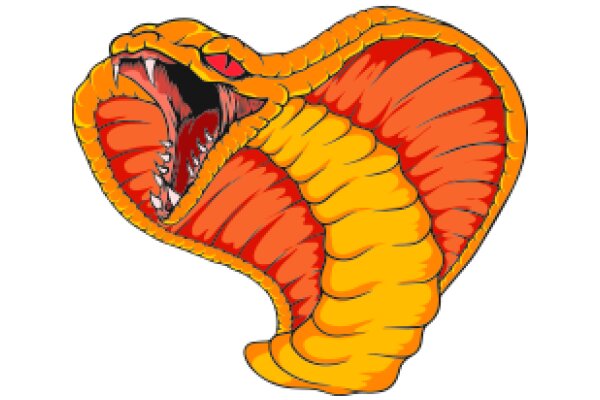 Vivid Illustration of an Animated Python with an Open Mouth, Displaying a Variety of Colors and Textures.