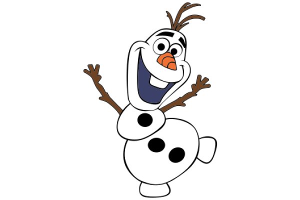 A Joyful Snowman with a Smile and a Carrot Nose