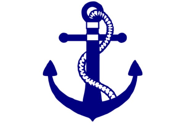 Stylized Blue Anchor with Rope Design