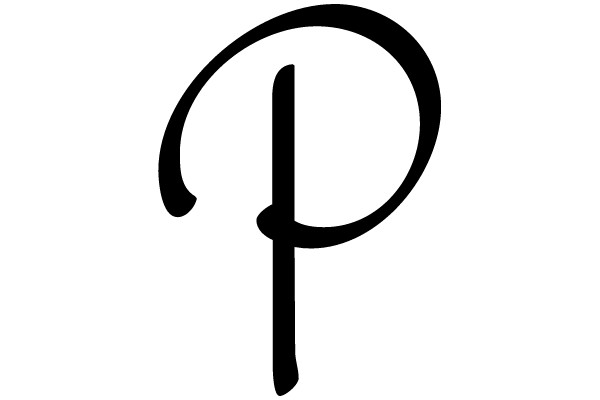 Black Cursive Letter P