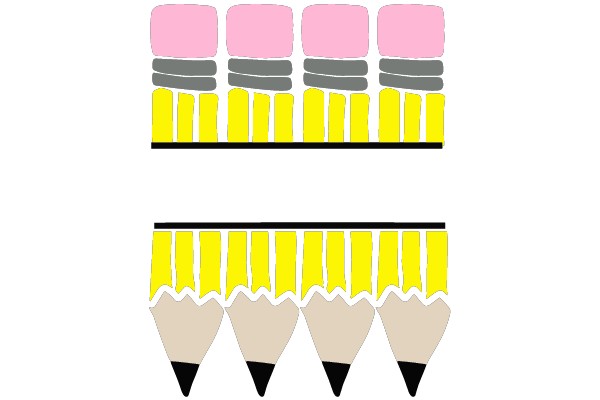 Stacks of Pencils in Different Colors