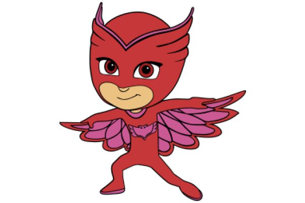 Vibrant Vigilante: A Cartoon Character with a Purple Cape and Red Mask