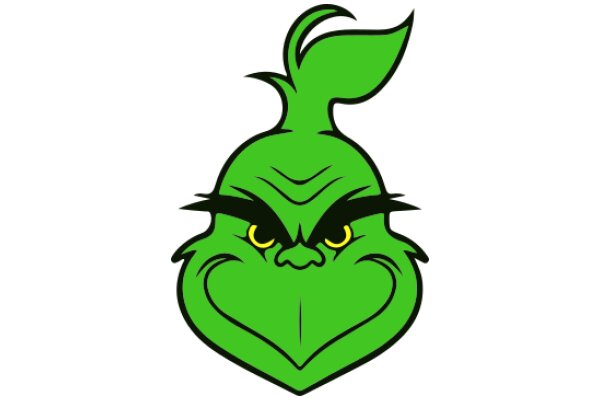 Vibrant Green Grumpy Character Logo