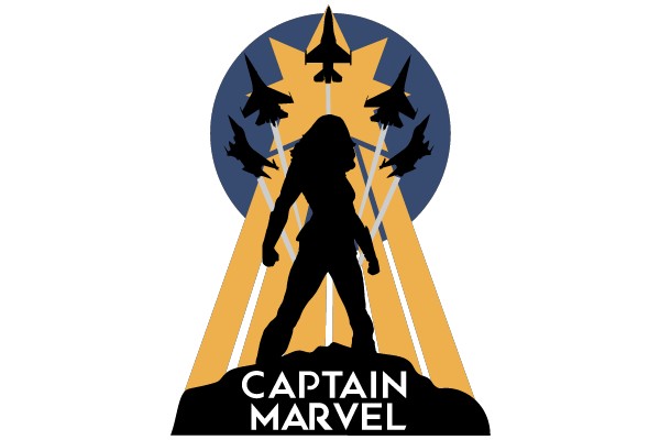 Heroic Silhouette Against Sky: A Tribute to Captain Marvel