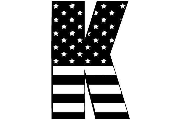 Bold American Flag Letter K