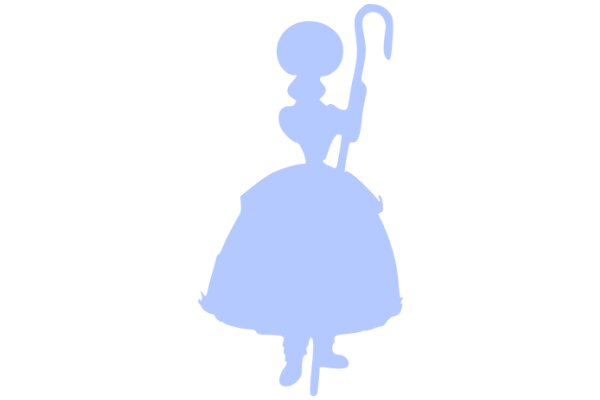 A Silhouette of a Shepherd with a Sheep