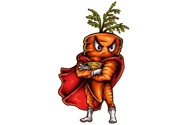 Vegetable Hero: A Whimsical Illustration of a Carrot Character