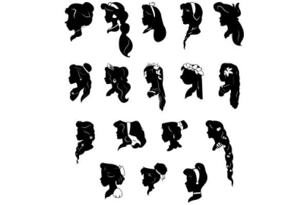 A Collection of Stylized Female Silhouettes