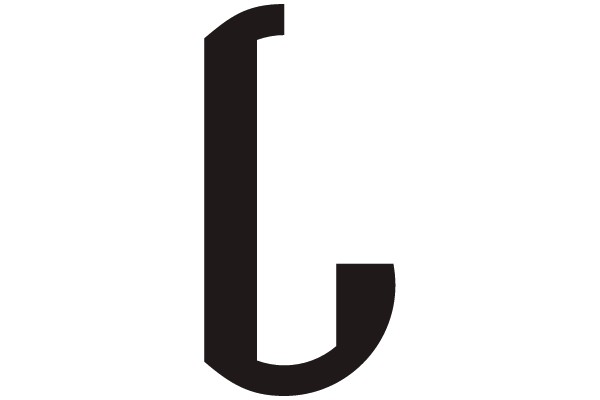 Black Capital Letter G on White Background
