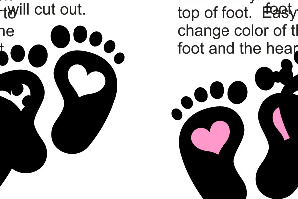 Footprint Heart Design Options