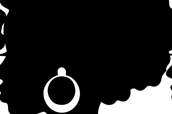 Afro Silhouette with Hoop Earrings