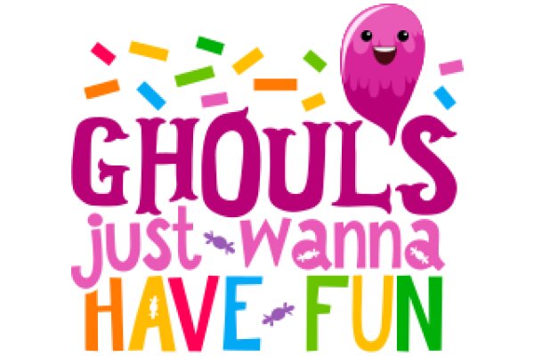 Ghouls Just Wanna Have Fun: A Colorful and Playful Halloween-Themed Poster