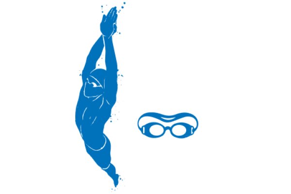A Blue Silhouette of a Gymnast with a Pair of Glasses in the Background