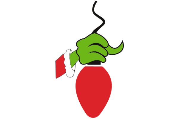 A Festive Scene with a Green Hand and a Red Heart