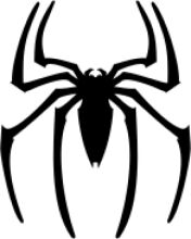 A Simple Black and White Spider Logo