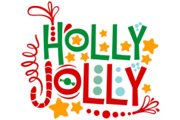 Holiday Greetings: A Festive Artwork with the Words 'Holly Jolly' and a Colorful Starry Sky Background
