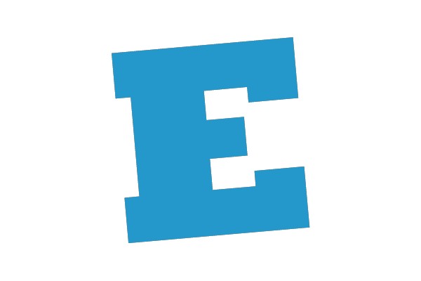 Blue and White Letter E