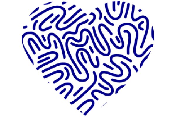 Stylized Blue Heart with Abstract Design
