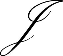 Stylized Letter 'J' in Black and White