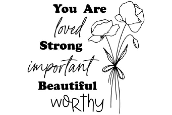 Inspirational Quote Art: A Flowery Affirmation of Strength and Worth