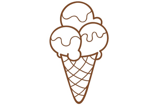 A Delightful Ice Cream Cone with Three Scoops