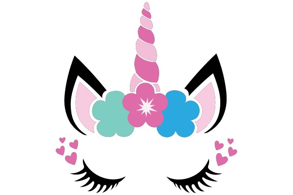 Sleepy Unicorn with Hearts