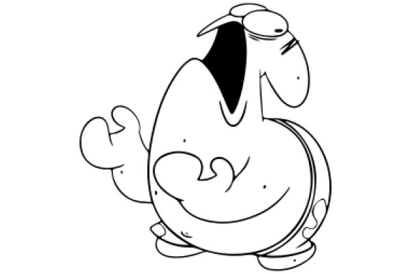 A Whimsical Cartoon Character: A Smiling, Round Creature with a Hat and a Tail