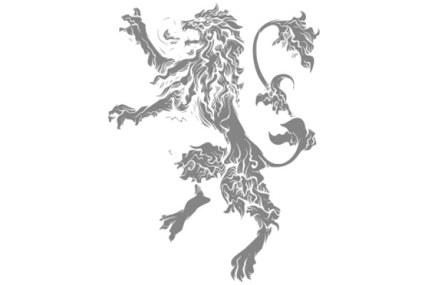 The Majestic Lion: A Silhouette of a Lion in a Stylized Art Form