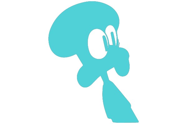 Silhouette of a Blue Cartoon Character
