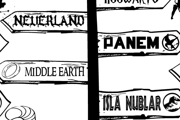 Whimsical Fantasy Destinations Signpost