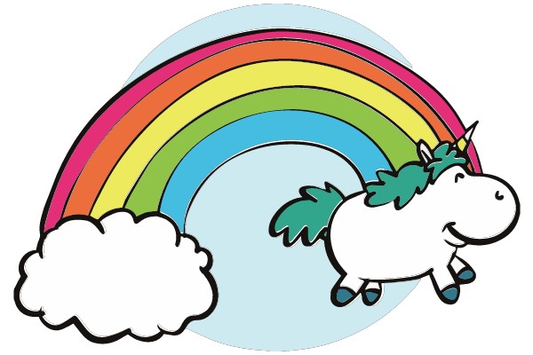 Cloudy Unicorn and Rainbow Adventure