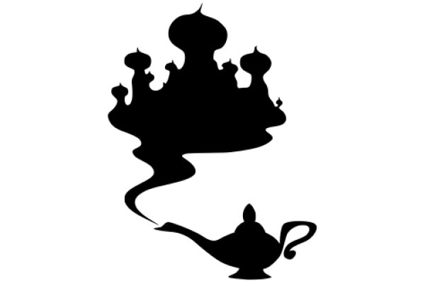 Silhouette of a Tea Set and a Tea Cup