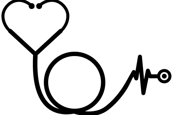 Stethoscope Heart Line Drawing
